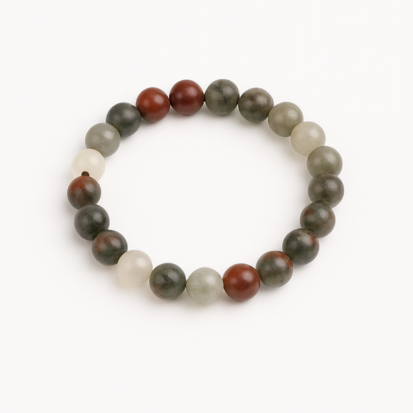 African Blood Stone Beaded Energy Bracelet