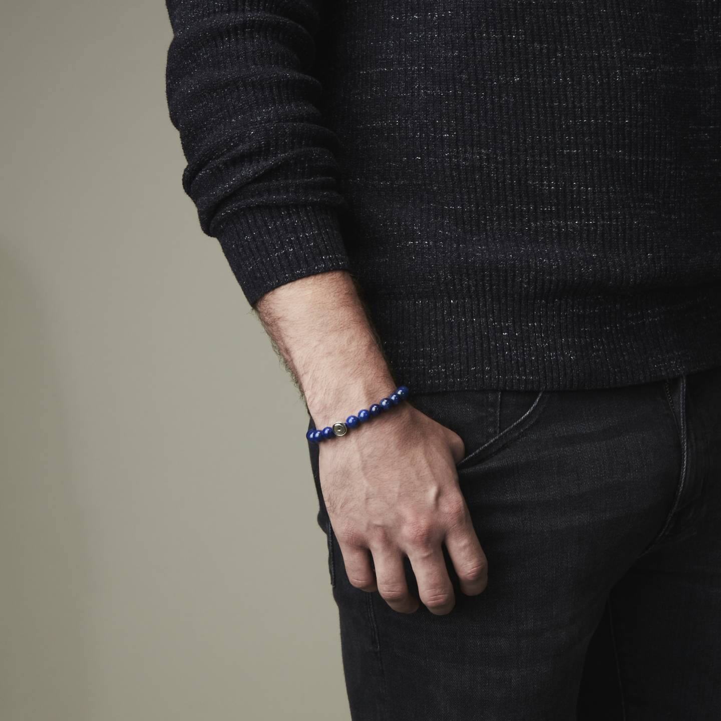 ★HARANG★ Lapis Lazuli Silver Beads Bracelet/BTS着用 HARANG / HR 247B_Rectangle Lapis Lazuli Bracelet / Wear BTS