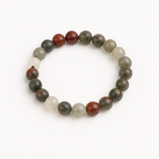 African Blood Stone Beaded Energy Bracelet