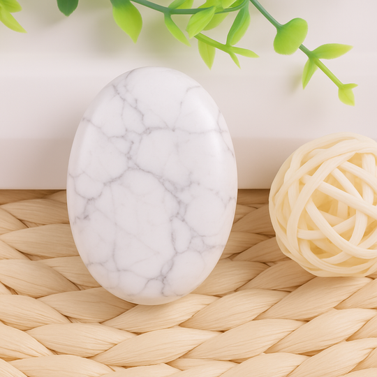 White Howlite Worry Stone