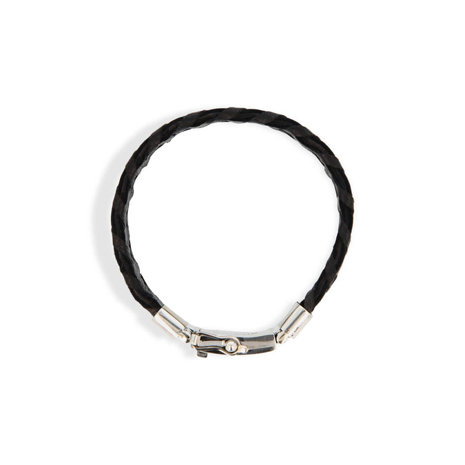 John Hardy Mens Kali Woven Black Leather Bracelet in Sterling Silver –  Day's Jewelers
